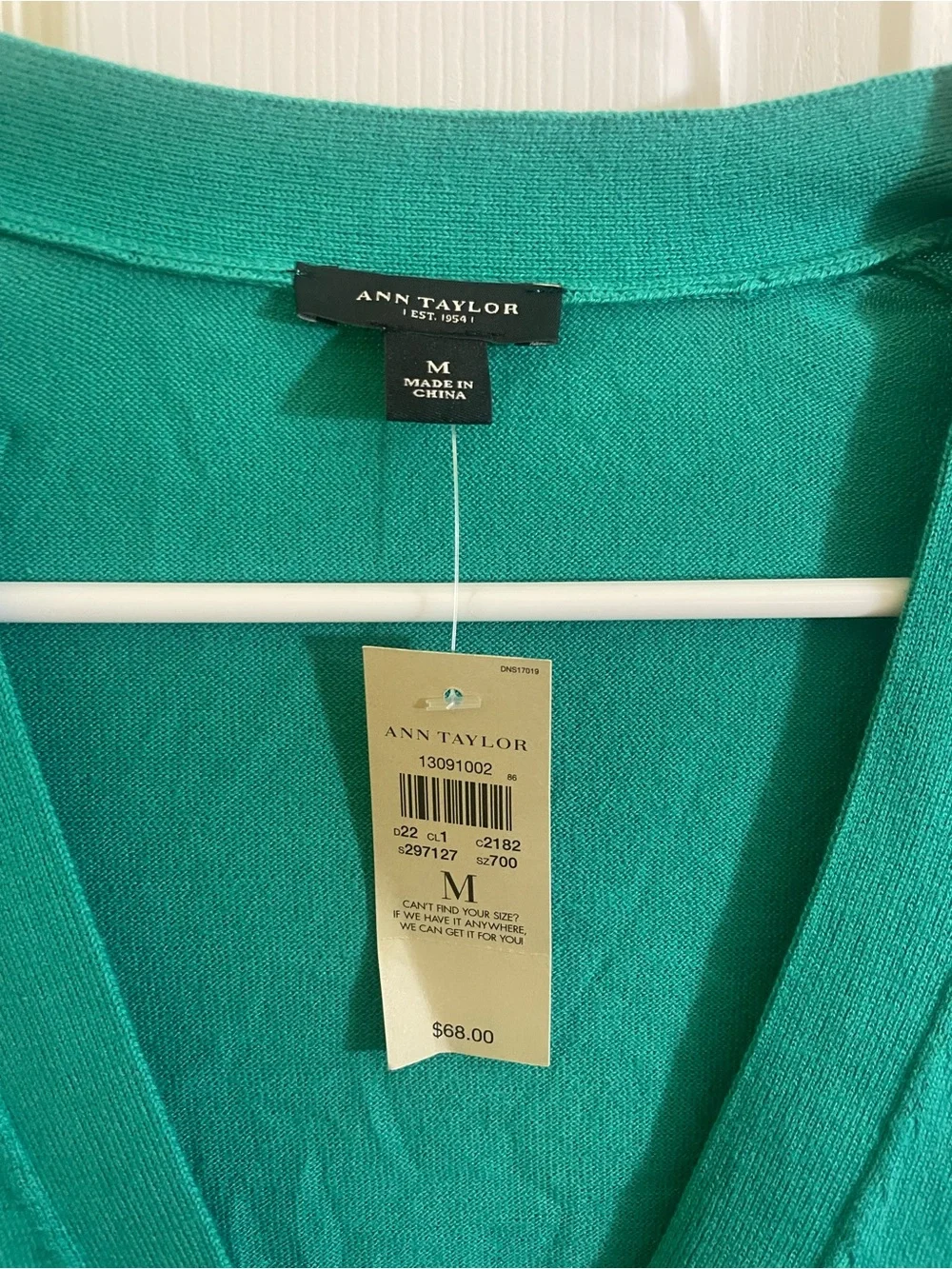 Ann Taylor Teal Button Front V-Neck Cardigan